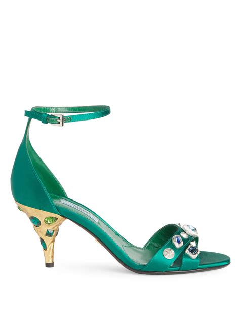 prada jeweled satin ankle strap sandal|Crystal Satin Platform Sandals With Crystals .